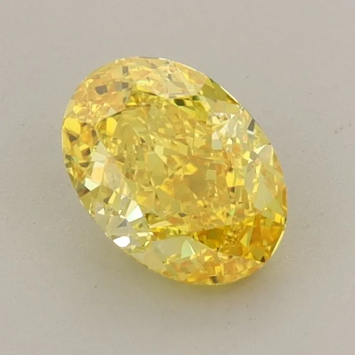 1.01ct OVAL Fancy Vivid Yellow VVS2 Coloured Lab diamond