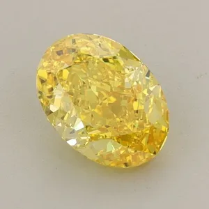 1.01ct OVAL Fancy Vivid Yellow VVS2 Coloured Lab diamond