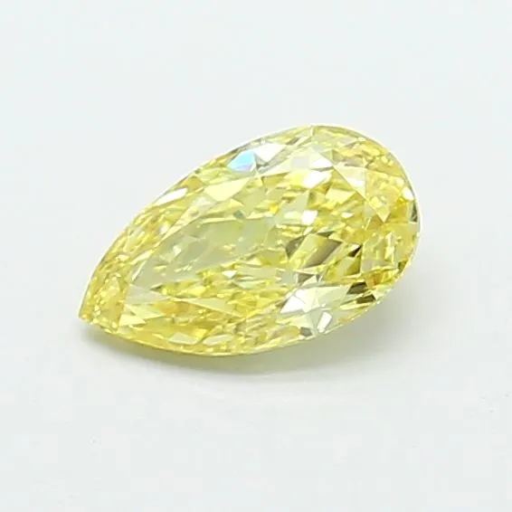 0.62ct PEAR Fancy Intense Yellow VVS2 Coloured Lab diamond