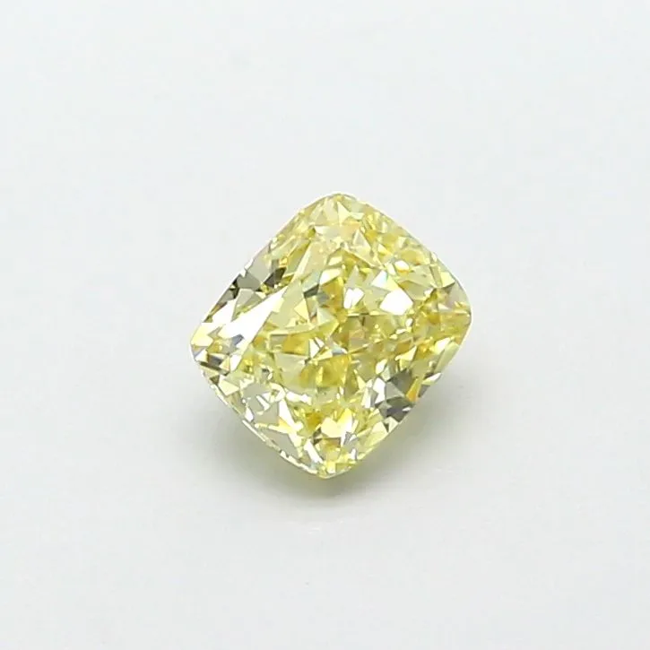 0.74ct CUSHION Fancy Intense Yellow VVS2 Coloured Lab diamond