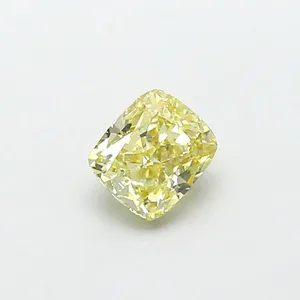 0.74ct CUSHION Fancy Intense Yellow VVS2 Coloured Lab diamond