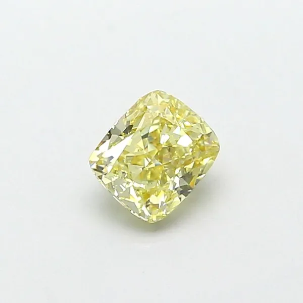 0.74ct CUSHION Fancy Intense Yellow VVS2 Coloured Lab diamond