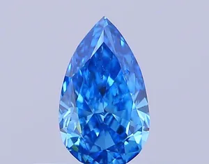 0.35ct PEAR Fancy Vivid Blue VS2 Coloured Lab diamond