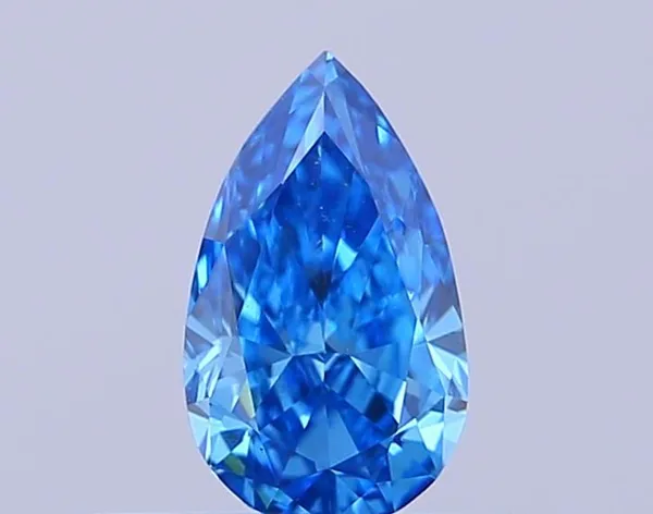 0.35ct PEAR Fancy Vivid Blue VS2 Coloured Lab diamond