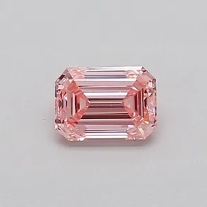 0.32ct EMERALD Fancy Intense Pink VS1 Coloured Lab diamond