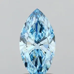 1.04ct MARQUISE Fancy Vivid Blue VVS2 Coloured Lab diamond