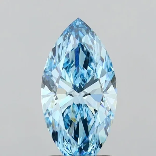 1.04ct MARQUISE Fancy Vivid Blue VVS2 Coloured Lab diamond