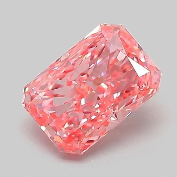 1.03ct RADIANT Fancy Vivid Pink VVS2 Coloured Lab diamond