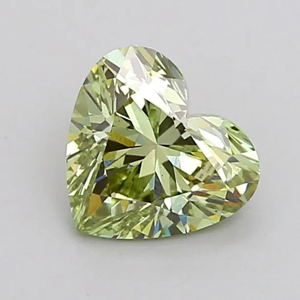 1.09ct HEART Fancy Greenish Yellow VS1 Coloured Lab diamond