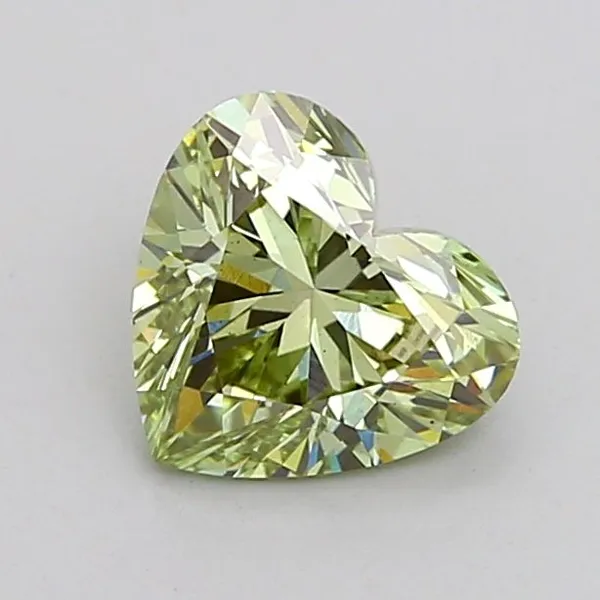 1.09ct HEART Fancy Greenish Yellow VS1 Coloured Lab diamond