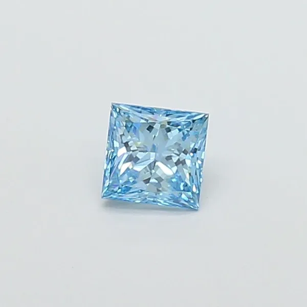 0.9ct PRINCESS Fancy Vivid Blue VS1 Coloured Lab diamond