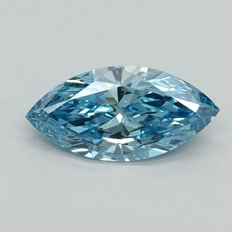 0.50ct MARQUISE Fancy Vivid Blue VS2 Coloured Lab diamond