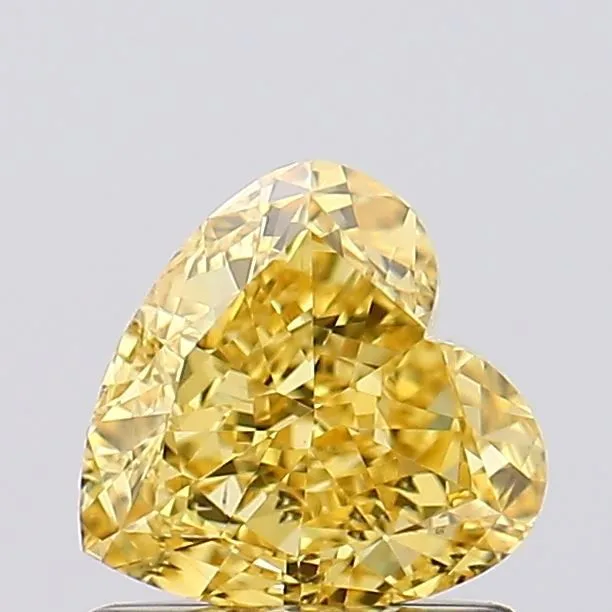 1.03ct HEART Fancy Vivid Yellow VS2 Coloured Lab diamond