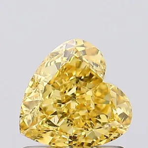 1.03ct HEART Fancy Vivid Yellow VS2 Coloured Lab diamond