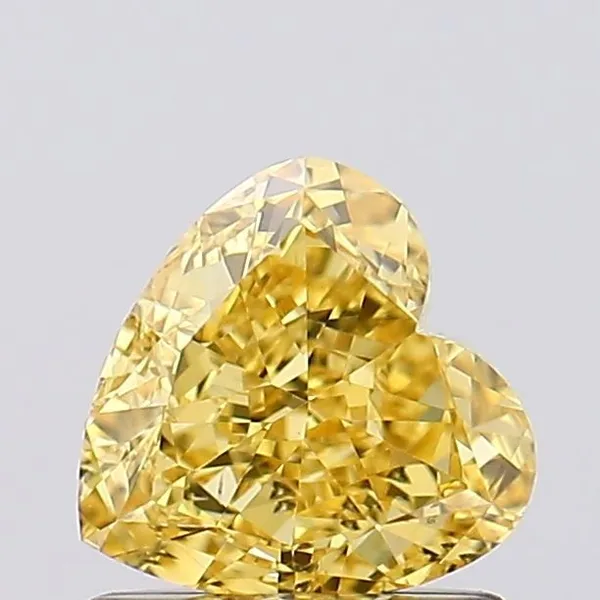 1.03ct HEART Fancy Vivid Yellow VS2 Coloured Lab diamond