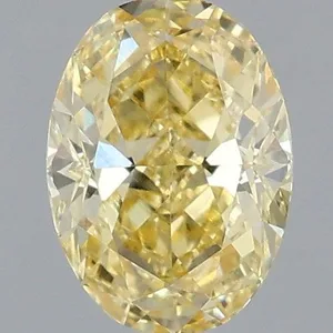 1.1ct OVAL Fancy Intense Yellow VVS2 Coloured Lab diamond