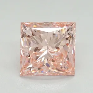 2.05ct PRINCESS Fancy Vivid Pink VS2 Coloured Lab diamond