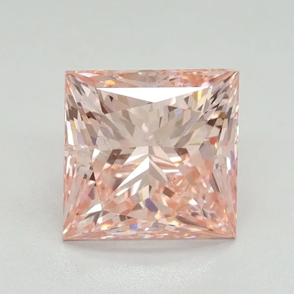 2.05ct PRINCESS Fancy Vivid Pink VS2 Coloured Lab diamond