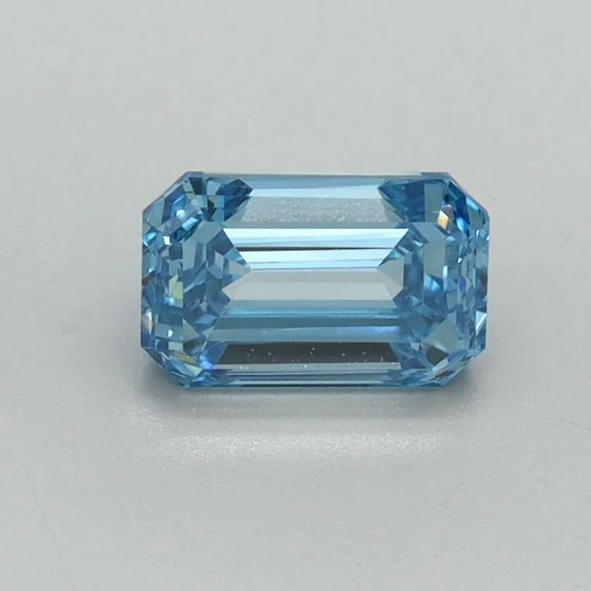1.00ct EMERALD Fancy Vivid Blue VVS2 Coloured Lab diamond