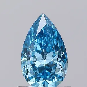 0.79ct PEAR Fancy Vivid Blue VVS2 Coloured Lab diamond