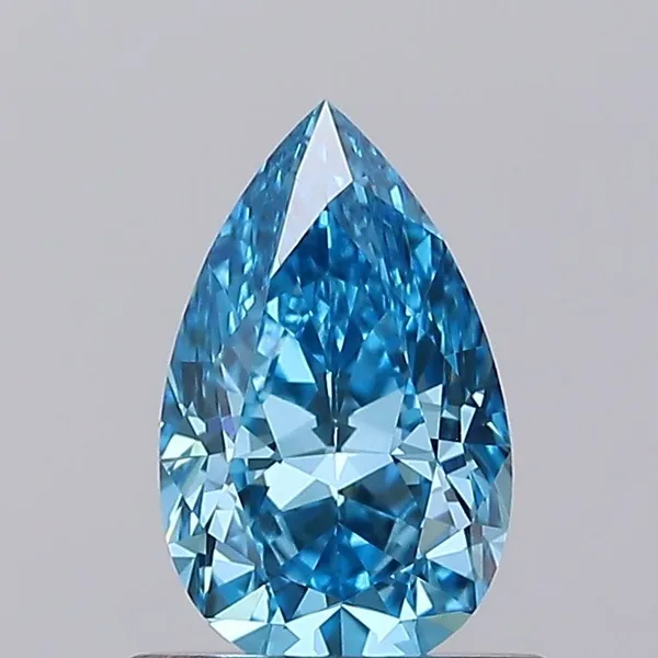 0.79ct PEAR Fancy Vivid Blue VVS2 Coloured Lab diamond