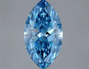 2.76ct MARQUISE Fancy Vivid Blue VVS2 Coloured Lab diamond