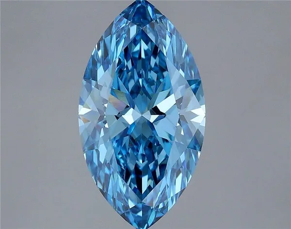 2.76ct MARQUISE Fancy Vivid Blue VVS2 Coloured Lab diamond
