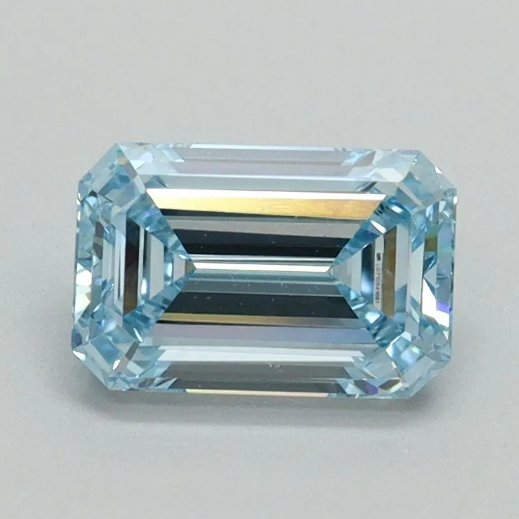 1.13ct EMERALD Fancy Intense Blue VVS2 Coloured Lab diamond