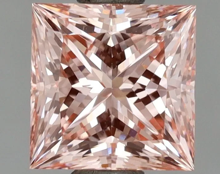 1.50ct PRINCESS Fancy Vivid Pink VVS2 Coloured Lab diamond