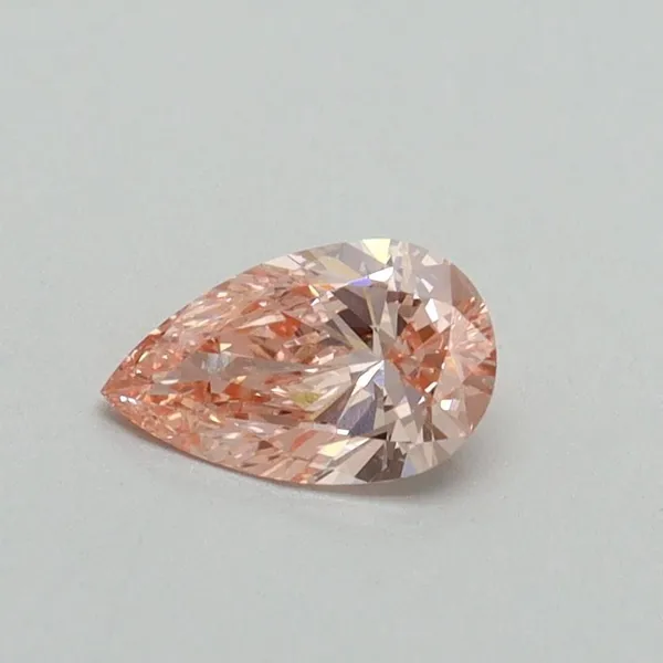 0.4ct PEAR Fancy Vivid Pink VVS2 Coloured Lab diamond