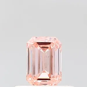 0.39ct EMERALD Fancy Intense Pink VS1 Coloured Lab diamond