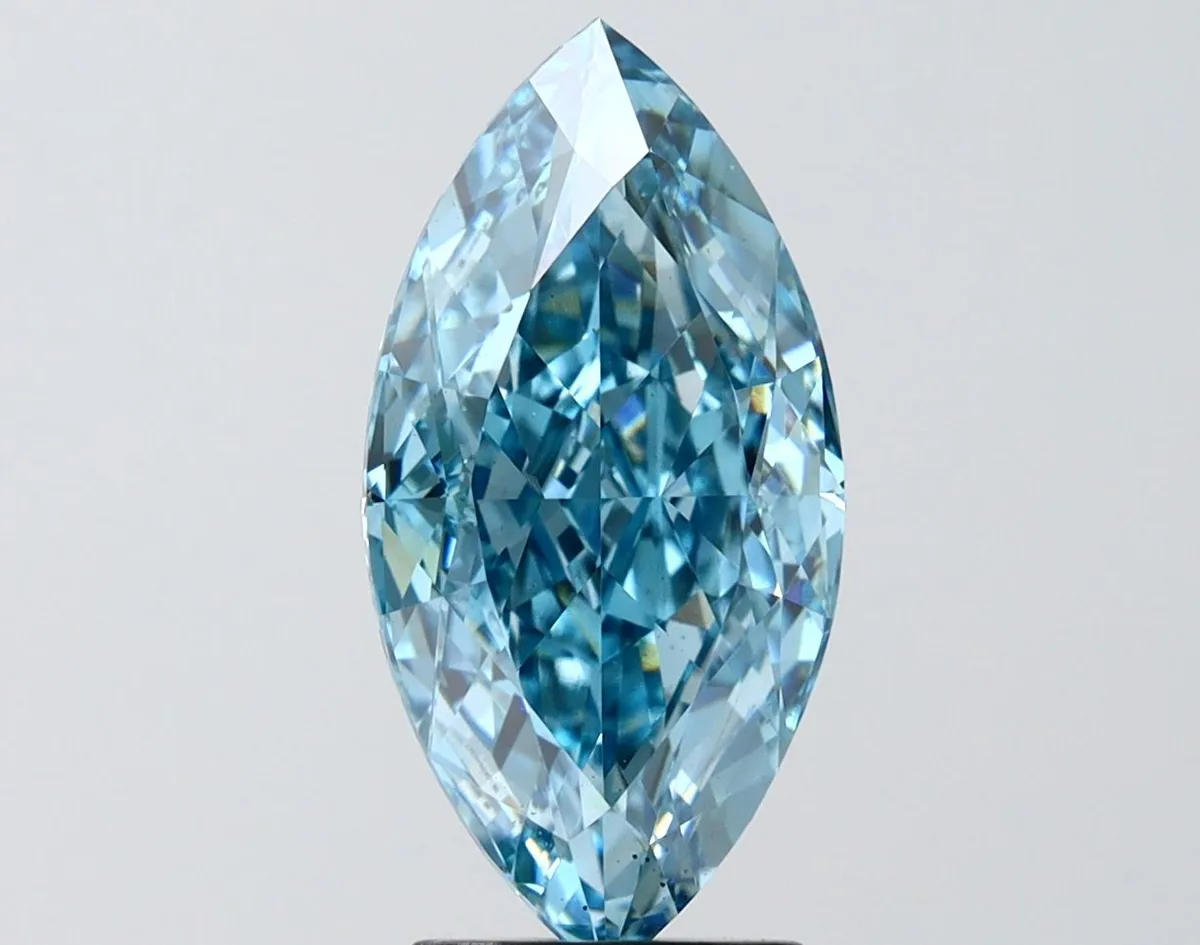 3.00ct MARQUISE Fancy Vivid Blue VS1 Coloured Lab diamond