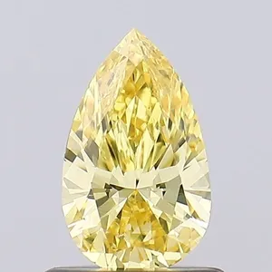 0.59ct PEAR Fancy Vivid Yellow VS1 Coloured Lab diamond
