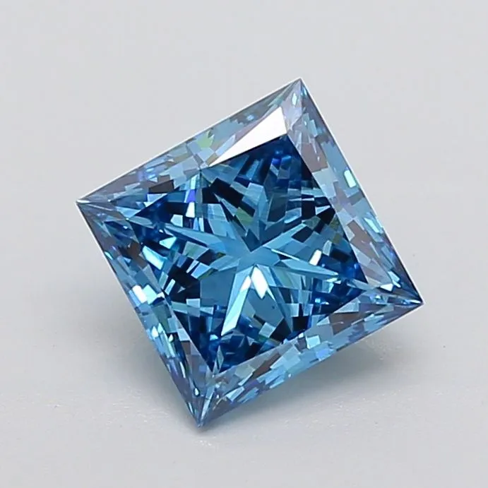 3.15ct PRINCESS Fancy Vivid Blue VS2 Coloured Lab diamond
