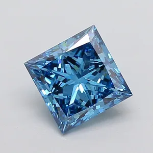 3.15ct PRINCESS Fancy Vivid Blue VS2 Coloured Lab diamond