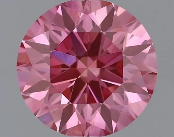 0.55ct ROUND Fancy Vivid Pink VVS1 Coloured Lab diamond