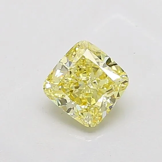 1.08ct CUSHION Fancy Intense Yellow VS1 Coloured Lab diamond