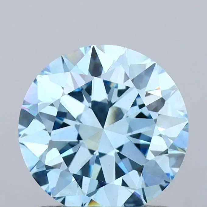 1.09ct ROUND Fancy Vivid Blue VS1 Coloured Lab diamond