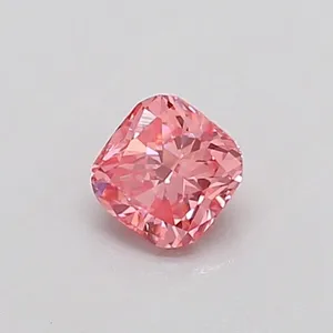 0.3ct CUSHION Fancy Vivid Pink VS1 Coloured Lab diamond