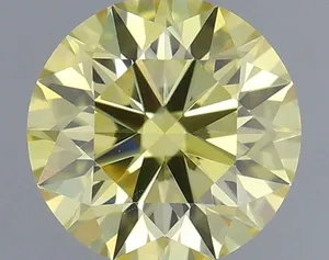 0.34ct ROUND Fancy Intense Yellow VS1 Coloured Lab diamond