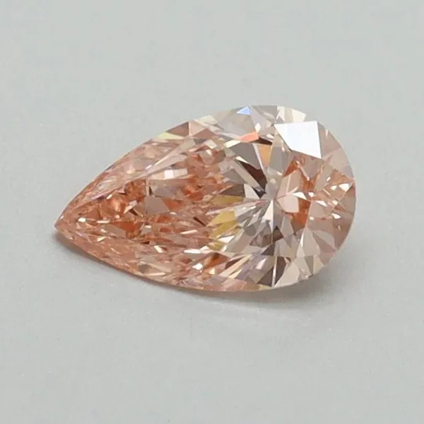 0.4ct PEAR Fancy Vivid Pink VVS2 Coloured Lab diamond