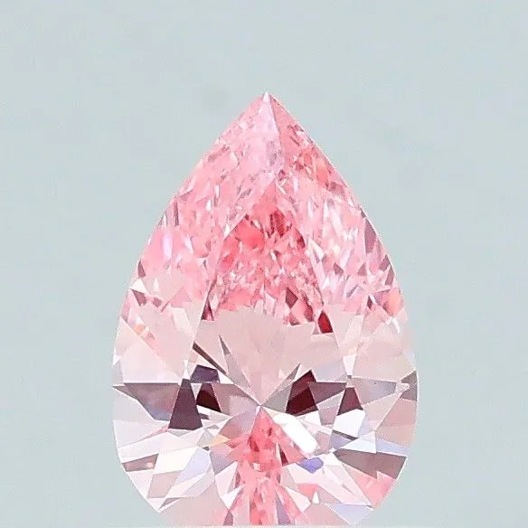 0.49ct PEAR Fancy Intense Pink VS2 Coloured Lab diamond
