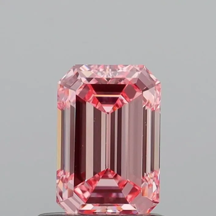 1.01ct EMERALD Fancy Vivid Pink VS1 Coloured Lab diamond