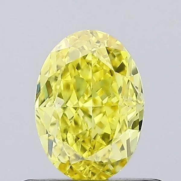 0.52ct OVAL Fancy Vivid Yellow VS1 Coloured Lab diamond