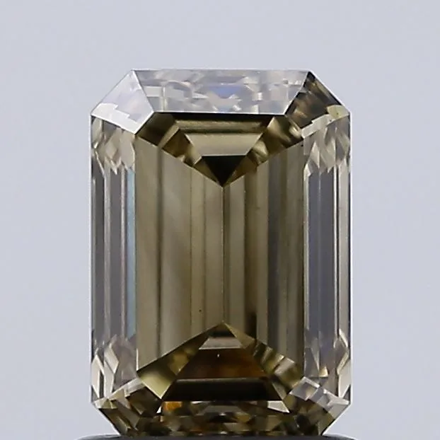 1.25ct EMERALD Fancy Light Gray Yellow VS1 Coloured Lab diamond