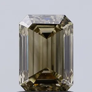 1.25ct EMERALD Fancy Light Gray Yellow VS1 Coloured Lab diamond