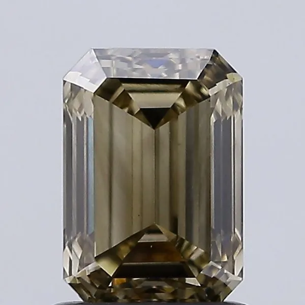 1.25ct EMERALD Fancy Light Gray Yellow VS1 Coloured Lab diamond