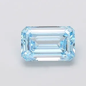 1.54ct EMERALD Fancy Vivid Blue VS2 Coloured Lab diamond