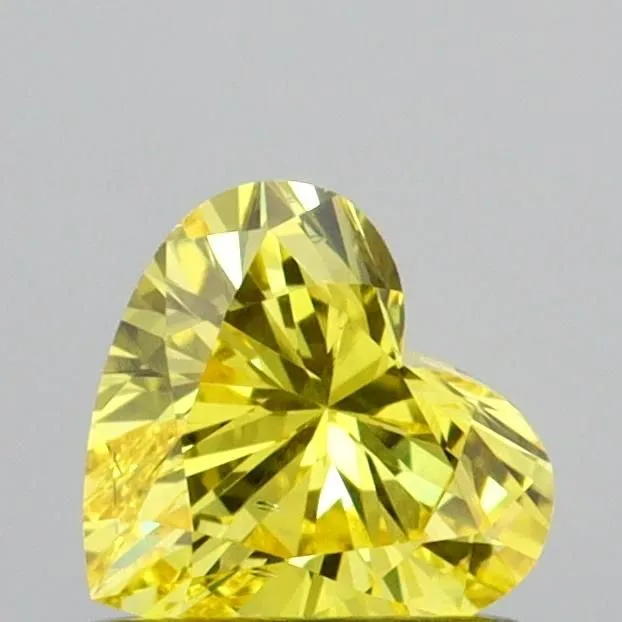 0.61ct HEART Fancy Vivid Yellow SI1 Coloured Lab diamond