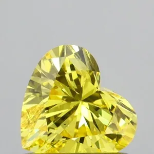 0.61ct HEART Fancy Vivid Yellow SI1 Coloured Lab diamond
